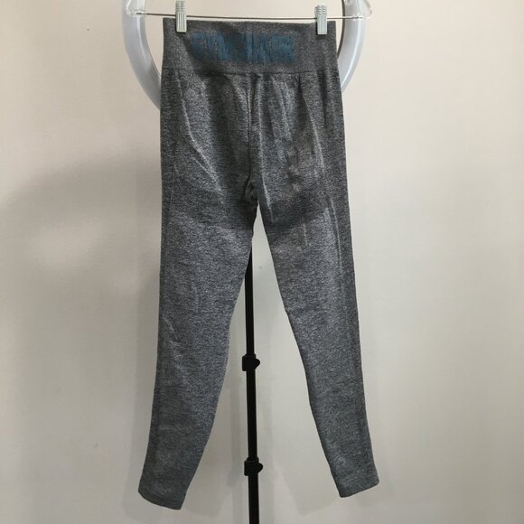 GYMSHARK Gray Black Marled Logo Waistband Butt Enhancer Activewear Leggings - Picture 7 of 10